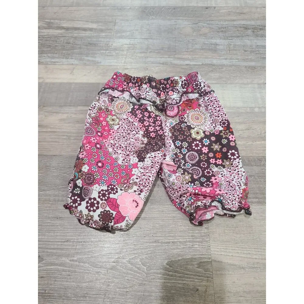 The childrens place 0 to 3 months girls floral pants with ruffle hem